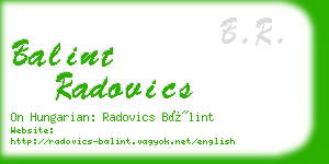 balint radovics business card